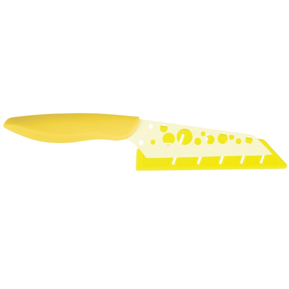 Kai Pure Komachi 2 Cheese Knife with Sheath  4 1/2 Inch   Yellow