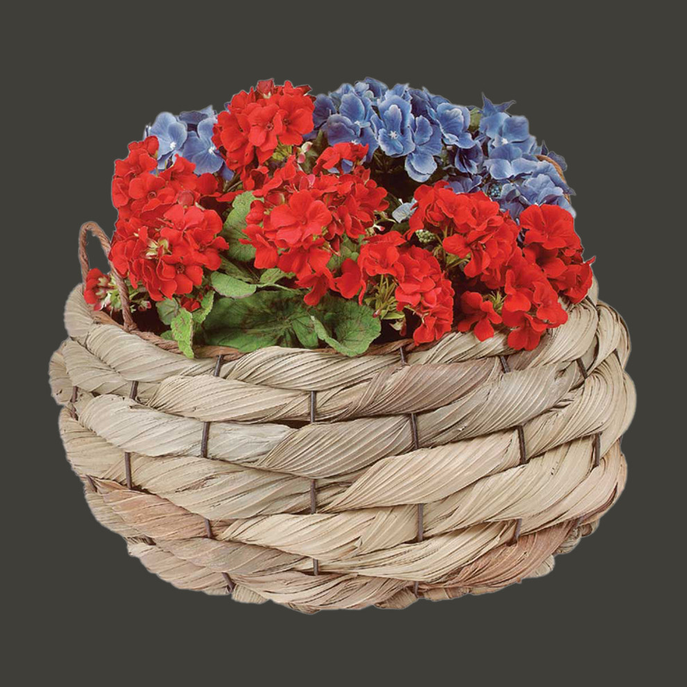 Planter Baskets Palm Leaf Woven Handles 11.5 quotH Renovators Supply   Tropical   Outdoor Pots And Planters   by Renovators Supply Manufacturing  Houzz