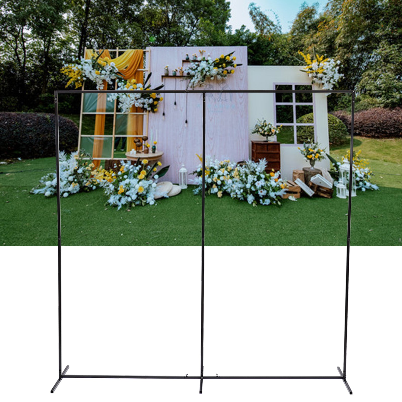 Miumaeov 7.5FT Wedding Arch Door Metal Garden Arch Arbor for Outdoor Inddor