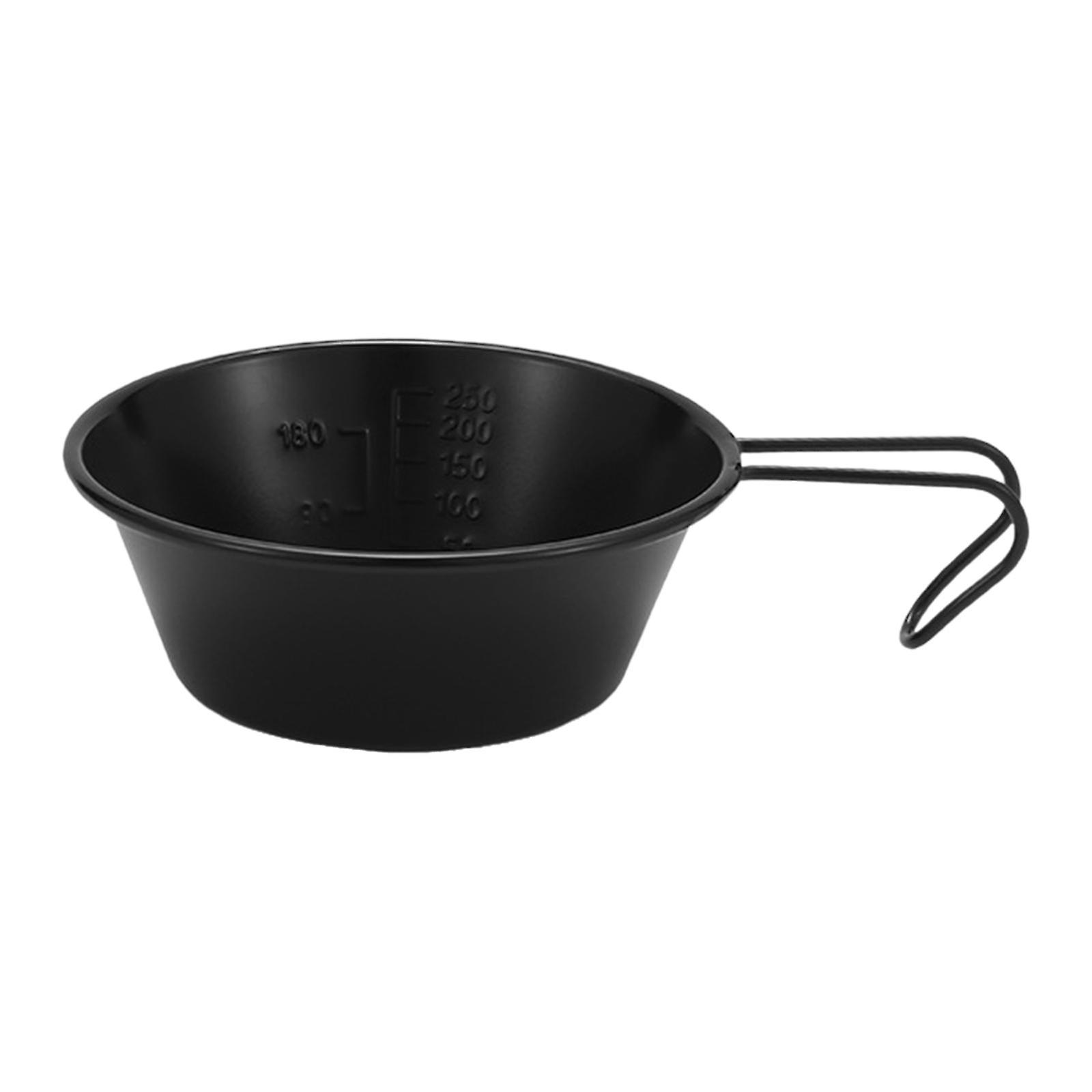 Stainless Steel Bowl Outdoor Cookware Barbecue Cooking Dishware Camping Cups Black