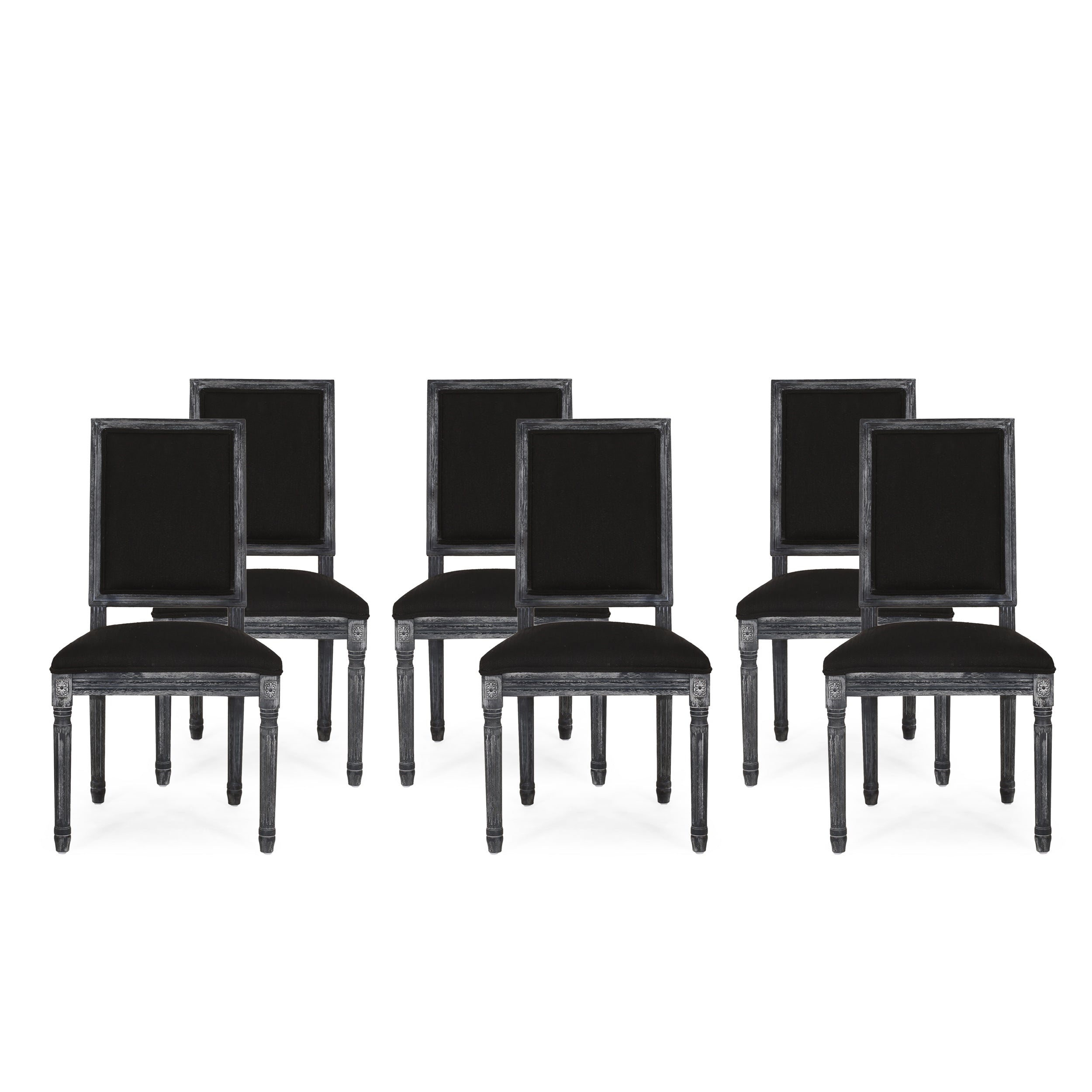 Amy French Country Wood Upholstered Dining Chair (Set of 6)