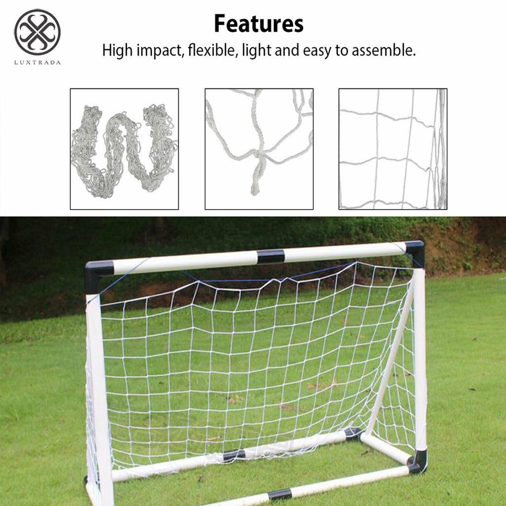 Luxtrada 7.8*6ft PE Football Soccer Goal Post Net Outdoor Sports Match Training for Adult with Carry Case