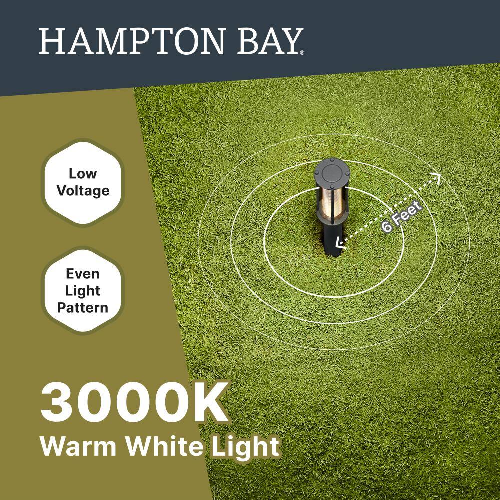 Hampton Bay Low Voltage Landscape Black Landscape Caged Lens Path Light with 4.4-Watt 100 lumen Integrated LED LBO-N1BLCL3000K