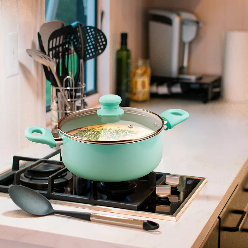 Brentwood 7 Piece Nonstick Aluminum Cookware Set in Blue