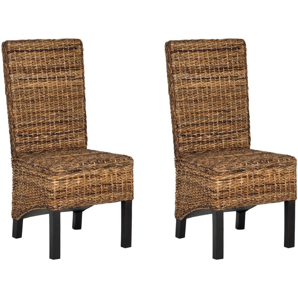 SAFAVIEH Dining Rural Woven Pembrooke Natural Wicker Dining Chairs (Set of 2).   19\