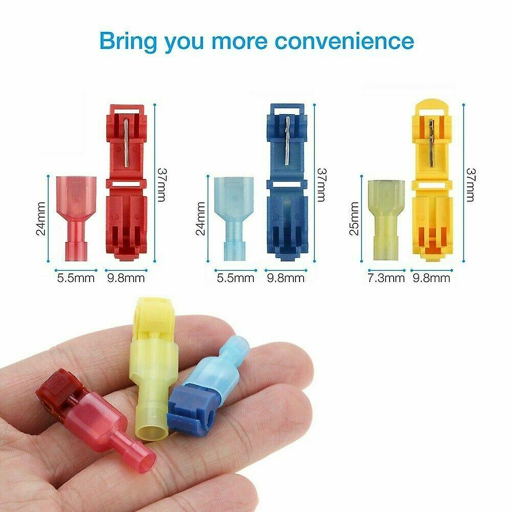 240-60pcs T-taps Insulated Wire Terminal Connectors 22-10 Awg Quick Splice Kit