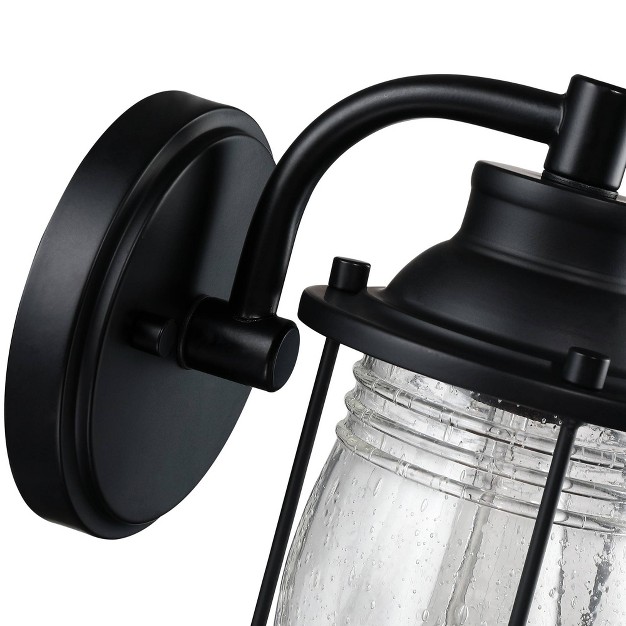 Outdoor Wall Light With Glass Shade Black Wellfor