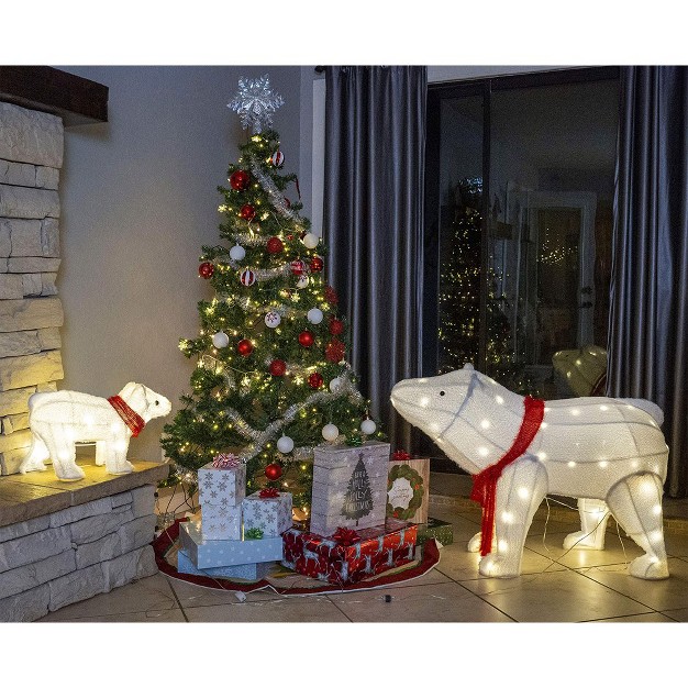 Joiedomi 3d Plush Polar Bears Led Yard Lights 2 Pcs Christmas Eve Outdoor Yard Garden Decorations Christmas Event Decoration