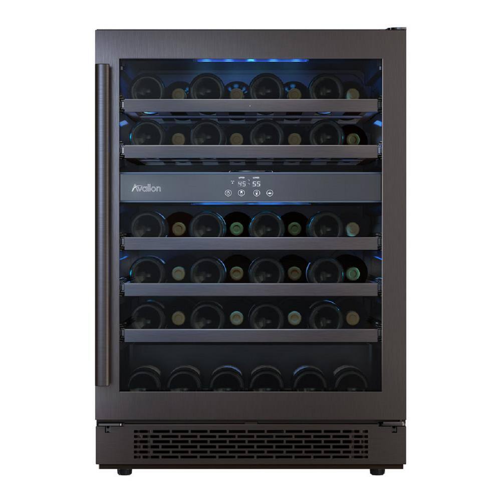 Avallon Dual Zone 24 in. 46-Bottle Built-in Wine Cooler AWC241DBLSS