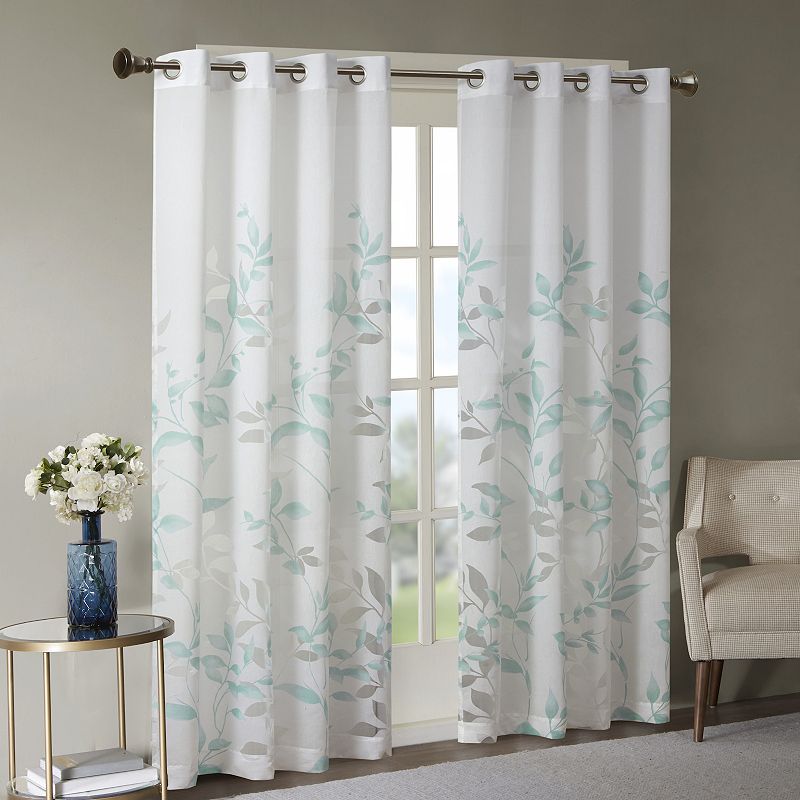 Madison Park Vera 1-Panel Burnout Lightweight Semi-Sheer Grommet Window Curtain