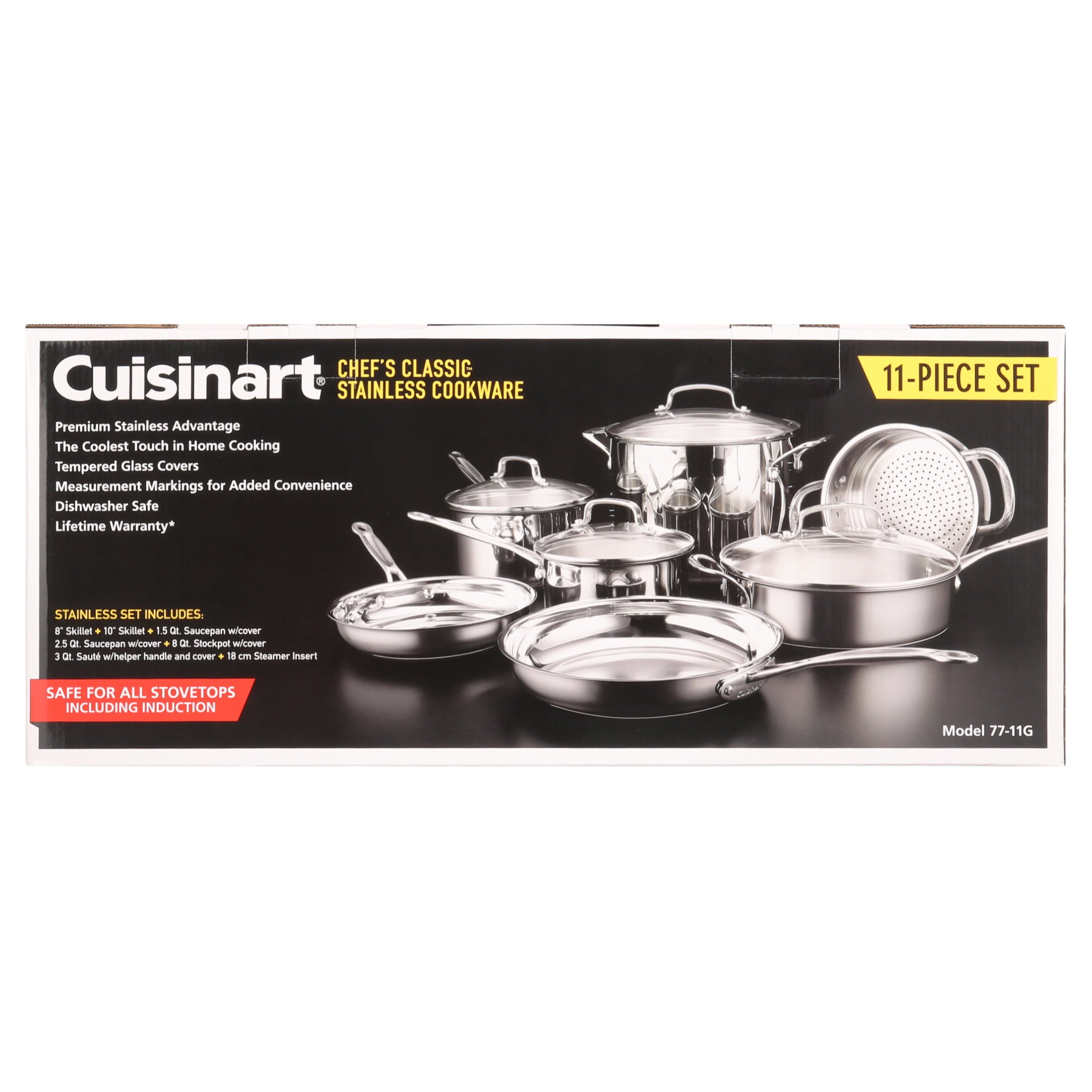 Cuisinart Chef's Classic Stainless Steel 11 Piece Cookware Set (77-11G)