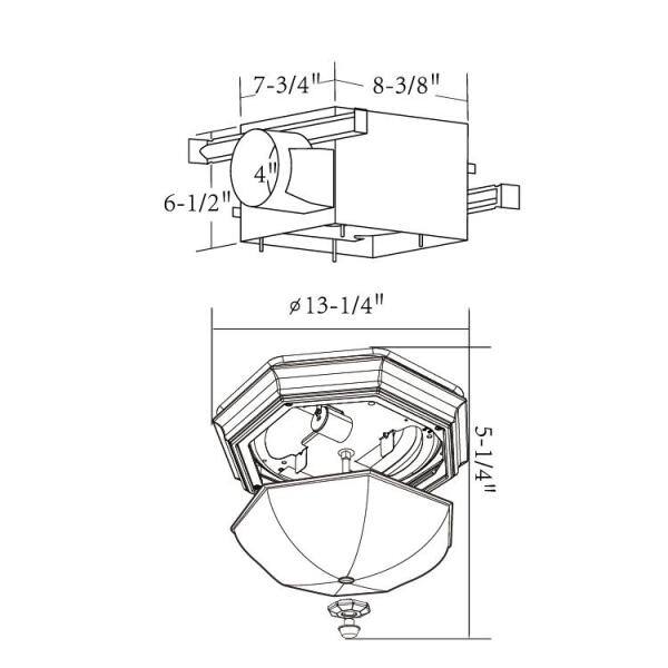 Hunter Huntley Decorative Oil-Rubbed Bronze 80 CFM Ceiling Installation Bathroom Exhaust Fan with Light and LED Bulbs Included 80215