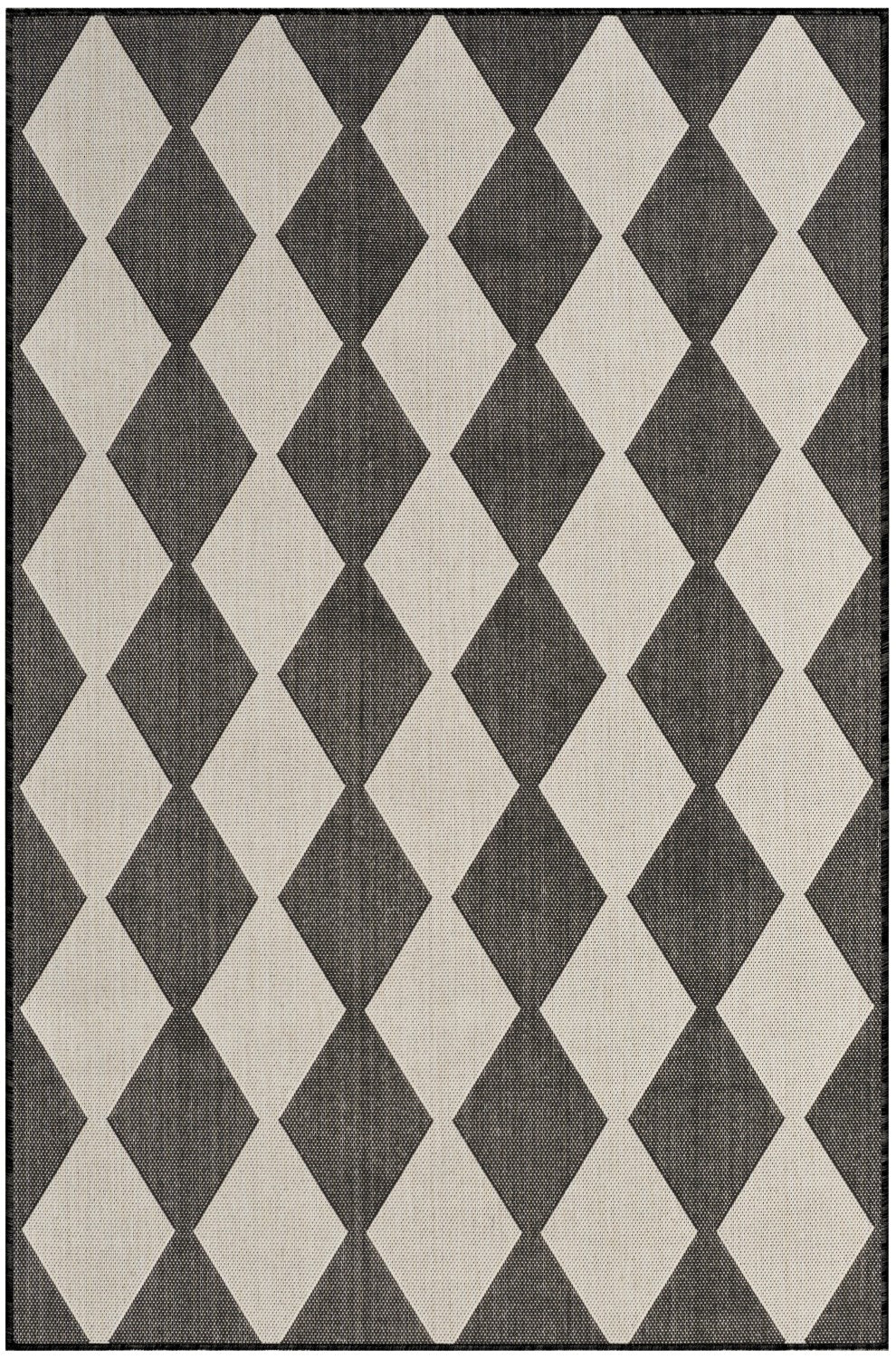 Positano Indoor/Outdoor Black Geometric Rug