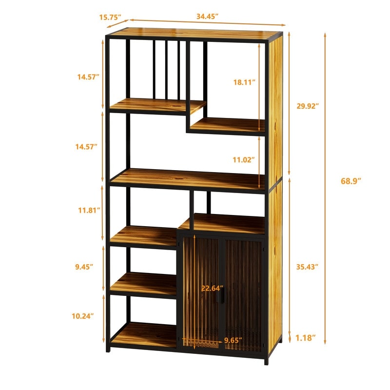 Multipurpose Bookshelf Storage Rack  with Enclosed Storage Cabinet(Combined Type)