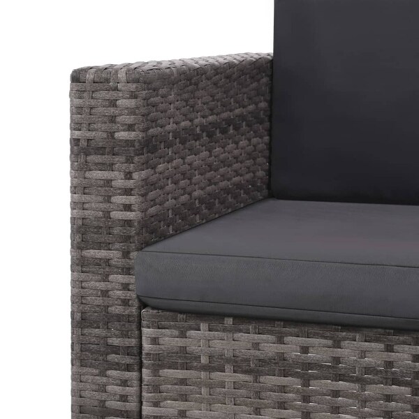 2 Piece Garden Lounge Set with Cushions Poly Rattan Gray - Overstock - 35108056