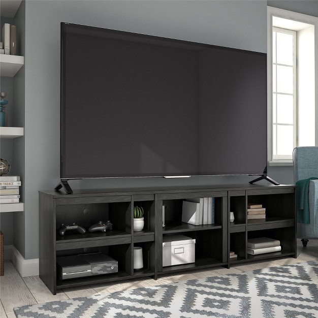 Ameriwood Home Miles Tv Stand For Tvs Up To 70 Inches With 6 Large Shelves And 4 Small Shelves