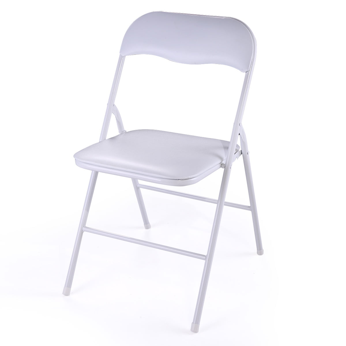 Jaxpety 5 Pack Commercial White Plastic Folding Chairs Stack-able Wedding Party Event