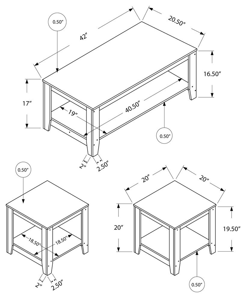 3 Piece Table Set   Transitional   Coffee Table Sets   by Monarch Specialties  Houzz