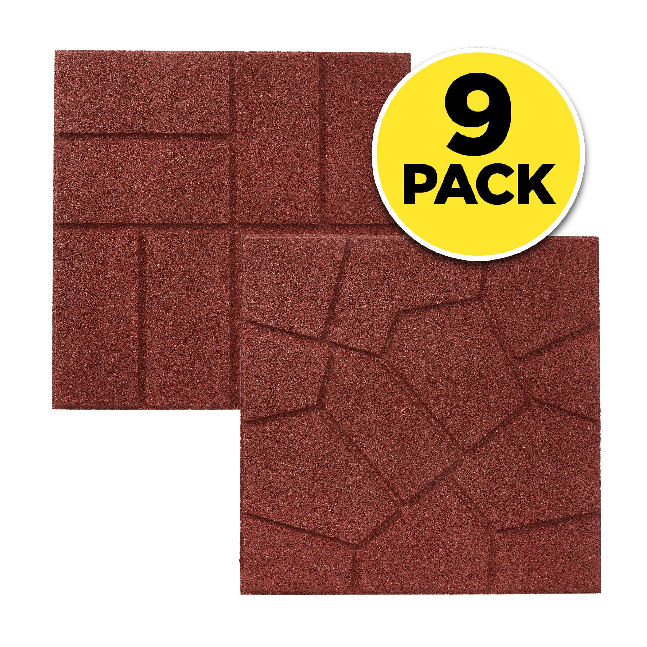 Rubberific Red 16" Rubber Paver (9 pack)