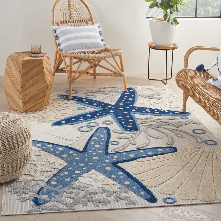 Aarav Blue/Gray Indoor/Outdoor Rug