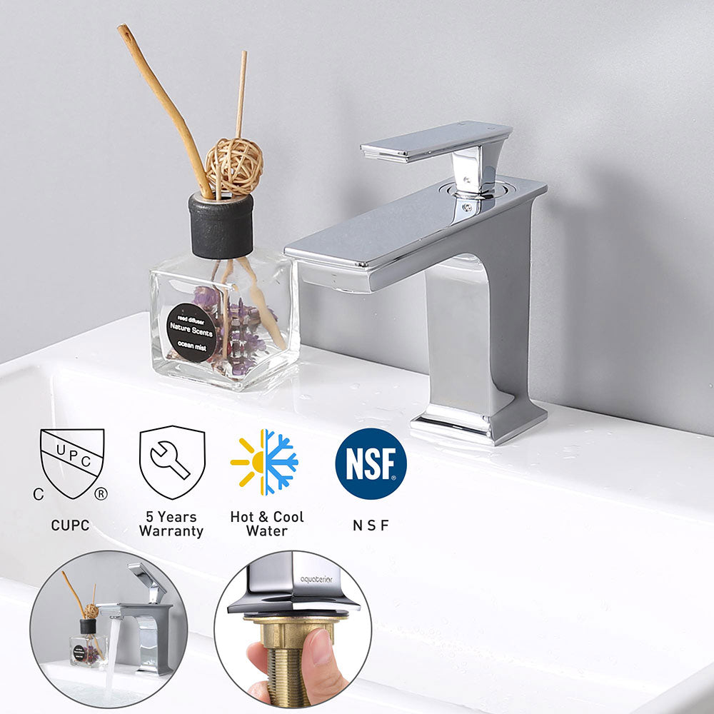 Aquaterior Bathroom Sink Faucet 1-Handle Cold & Hot, 6.7