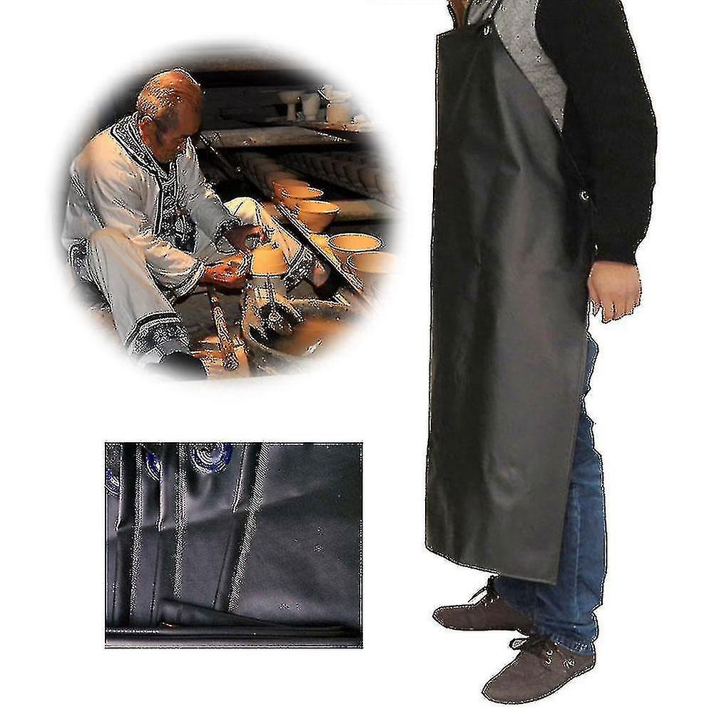 Waterproof Anti-oil Leather Apron Chef Apron Thickening Long Acid And Alkali Antifouling Oilproof Re