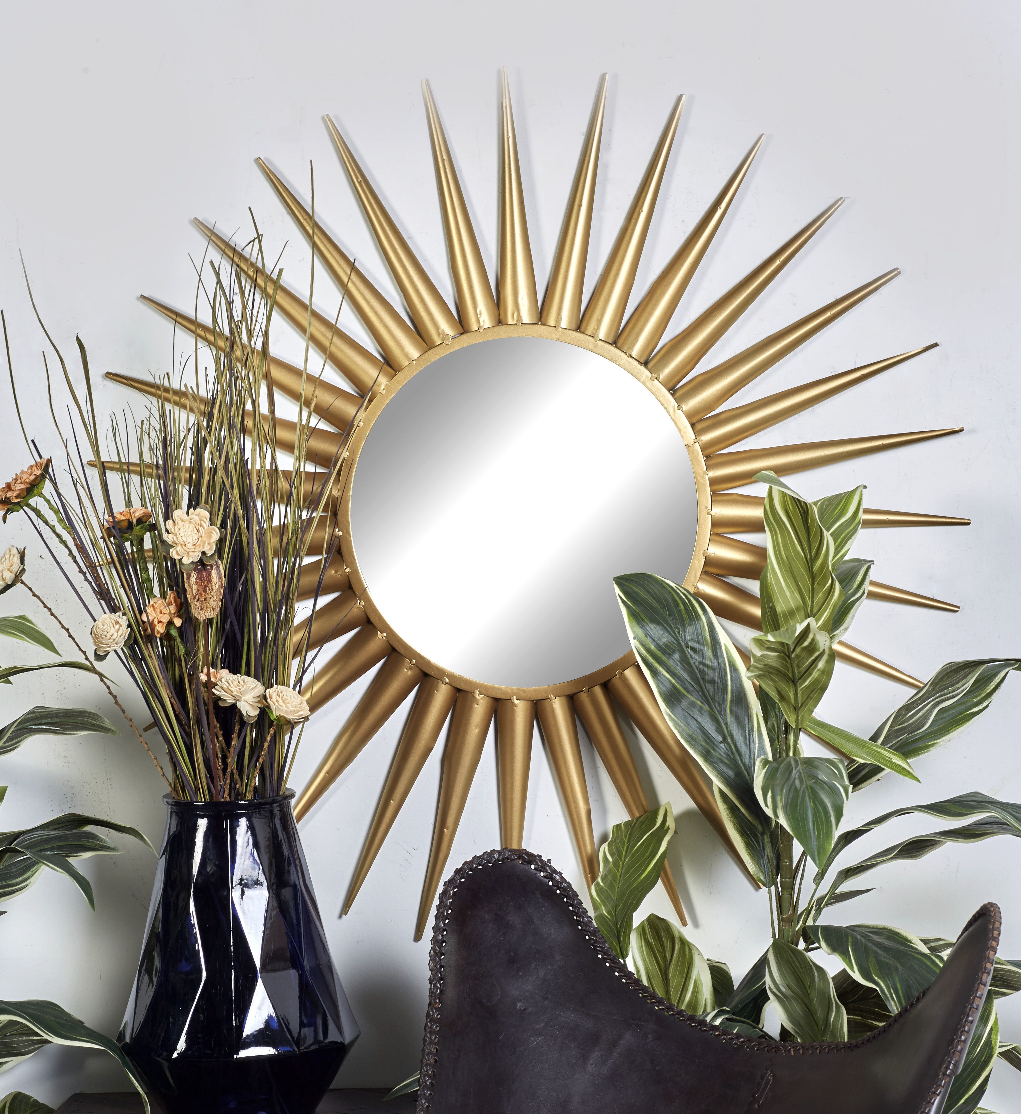 CosmoLiving by Cosmopolitan Gold Glam Metal Wall Mirror 42 x 42