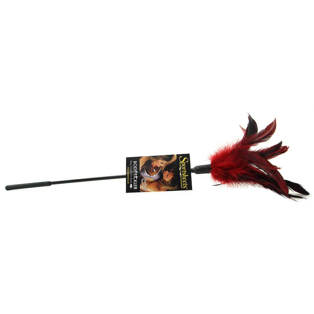 Starburst Feather Body Tickler in Red