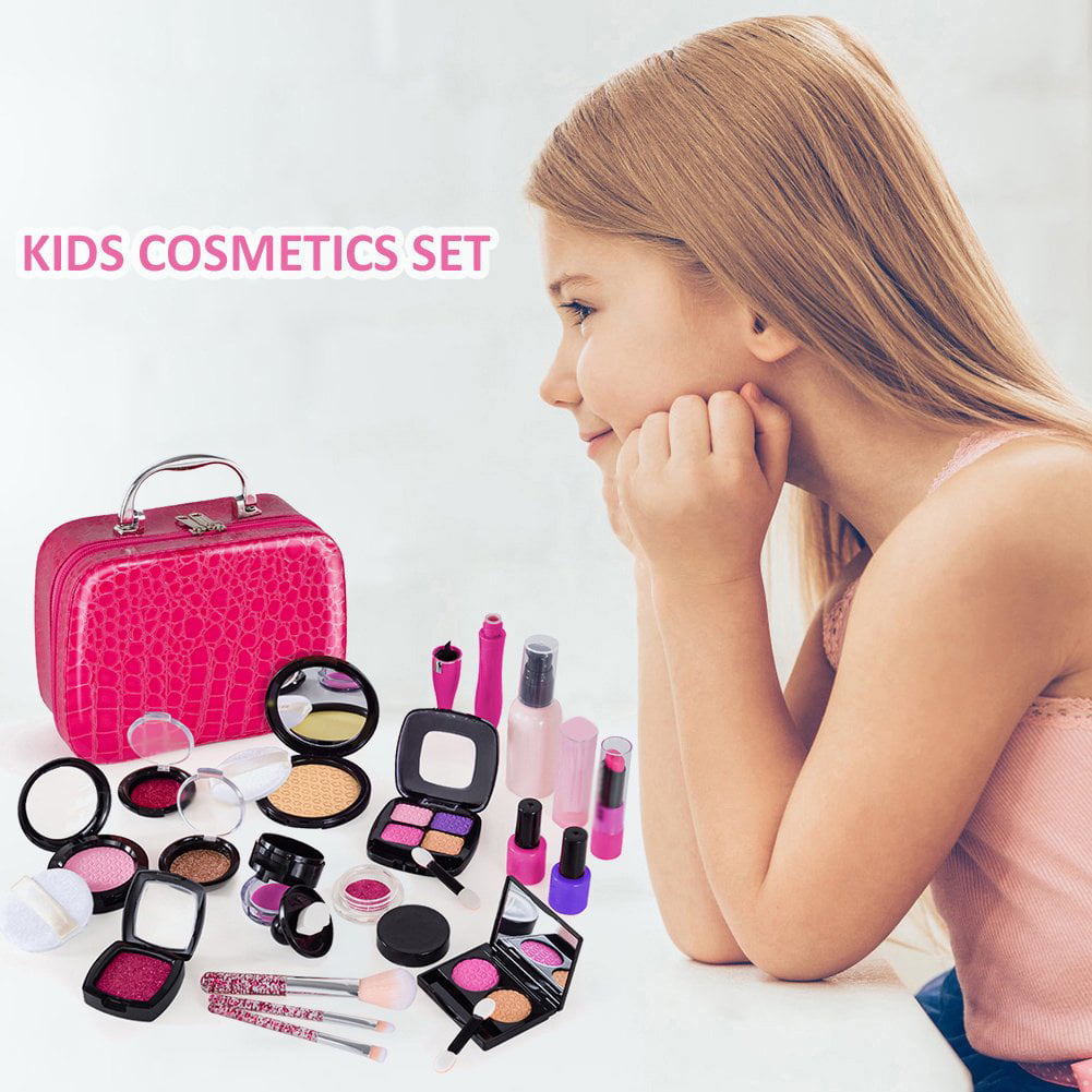 Kids Makeup Kit for Girl 13 Pcs Washable Real Cosmetic， Safe and Non-Toxic Little Girl Makeup Set， Makeup Set for 3-12 Year Old Kids Toddler Girl Toys Christmas and Birthday Gift Mountdog