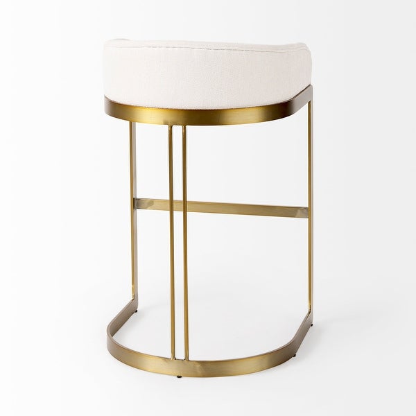 Hollyfield Cream Fabric Seat w/Gold Metal Base Counter Stool