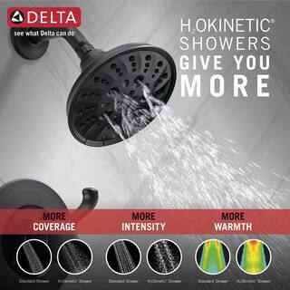 Delta Esato Single-Handle 5-Spray Tub and Shower Faucet with H2Okinetic in Matte Black (Valve Included) 144897-BL