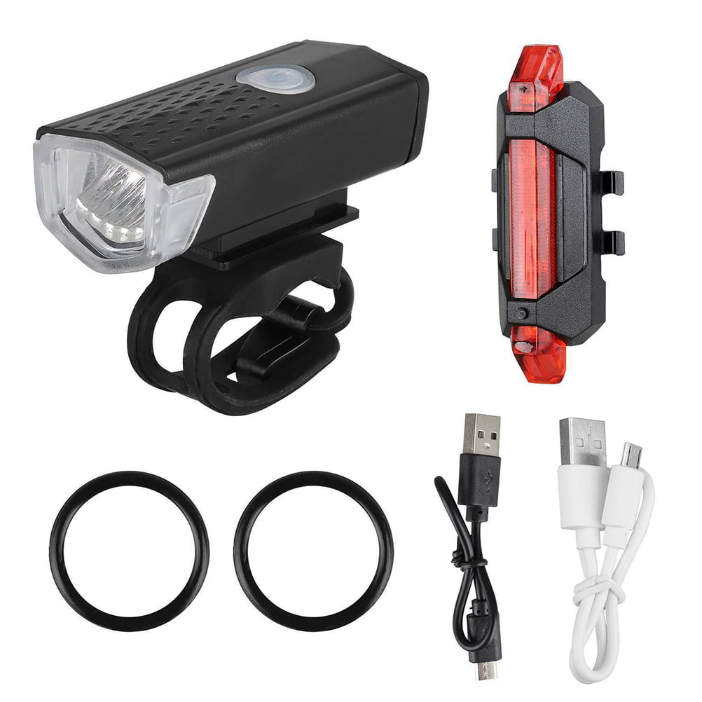 1 Set Bike Light Set Rechargeable LED Light Combo Cycling Safety Light