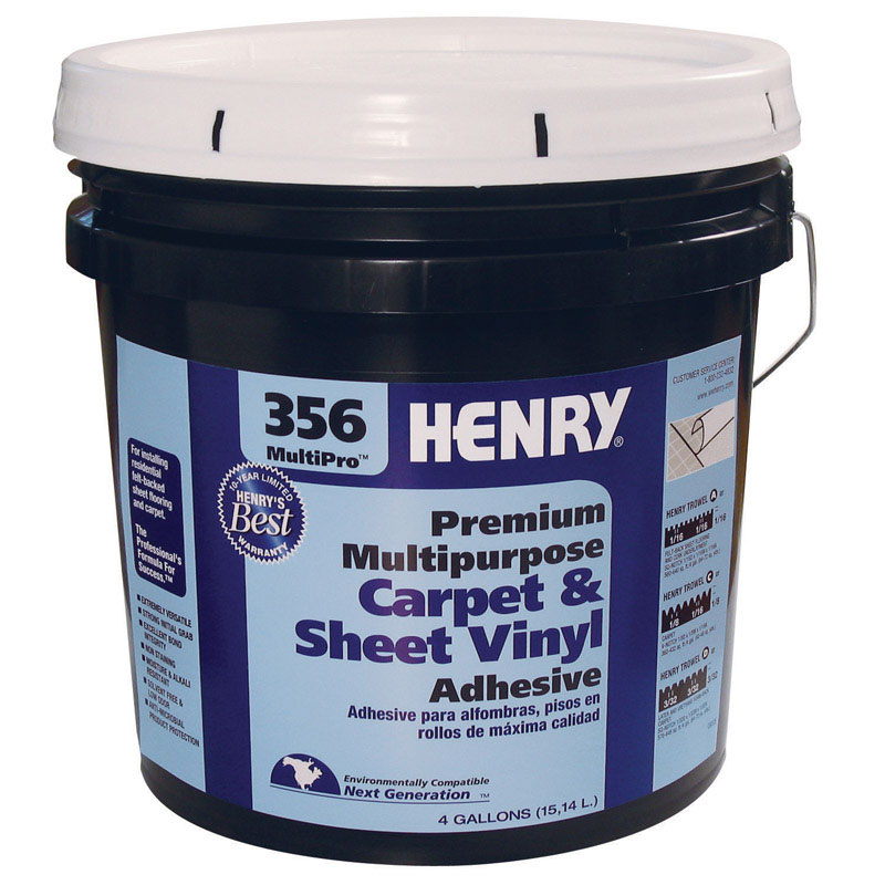 Henry 356 MultiPro Premium Multipurpose High Strength Paste Carpet \u0026 Sheet Vinyl Adhesive 4 gal