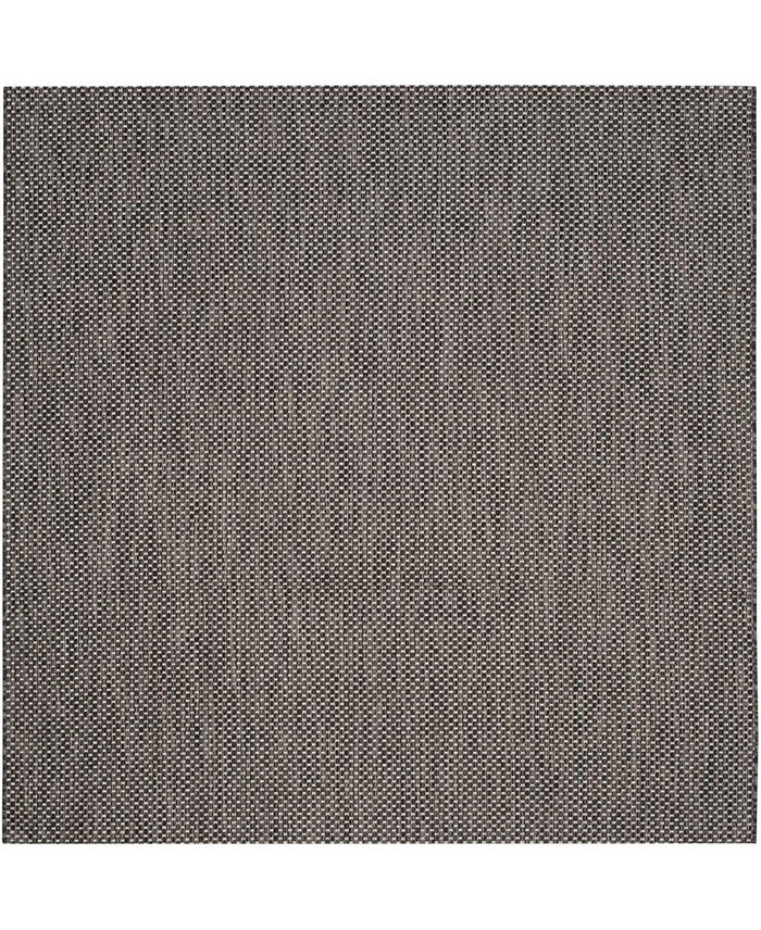 Safavieh Courtyard CY8521 Black and Beige 5'3 x 5'3 Sisal Weave Square Outdoor Area Rug