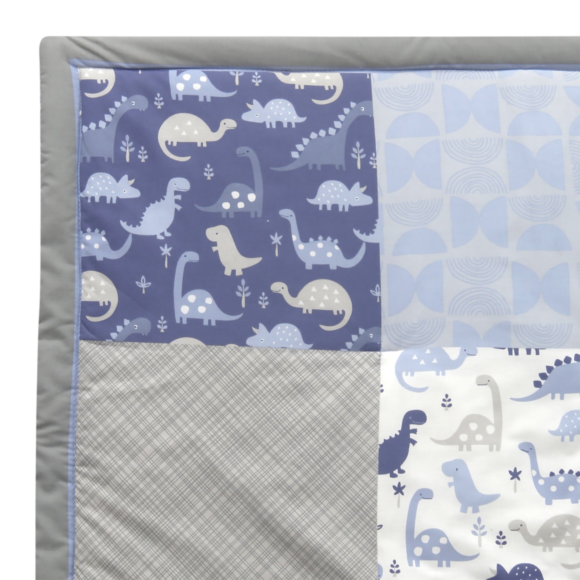 Bedtime Originals Roar Dinosaur 3-Piece Gray/Blue Crib Bedding Set