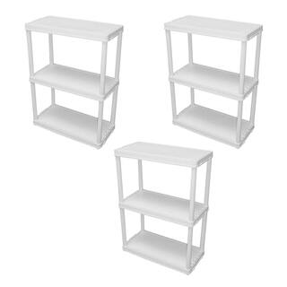 GRACIOUS LIVING 3 Shelf Storage Unit Organizers for Home or Garage White (3 Pk) 3 x 91015MAX-IT-1C-54