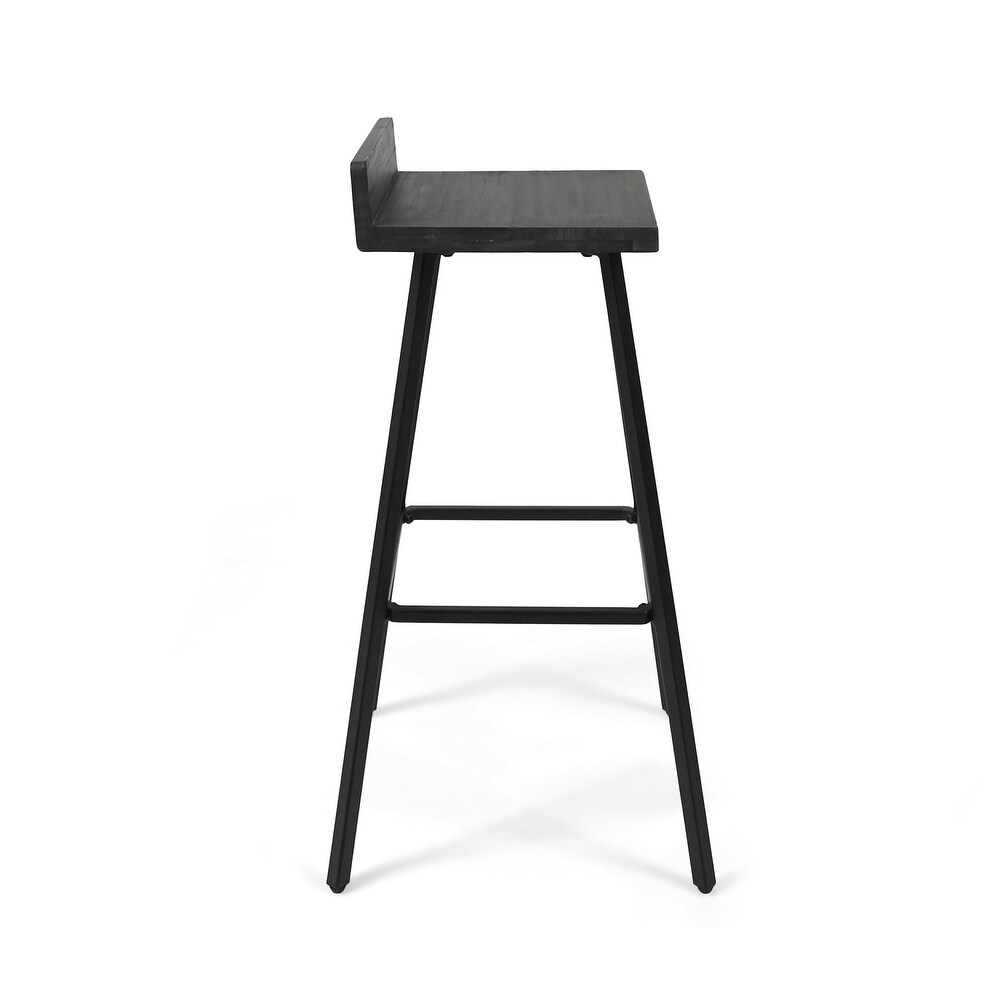 Bidwell Contemporary Indoor Acacia Wood Bar Stools (Set of 2) by Christopher Knight Home