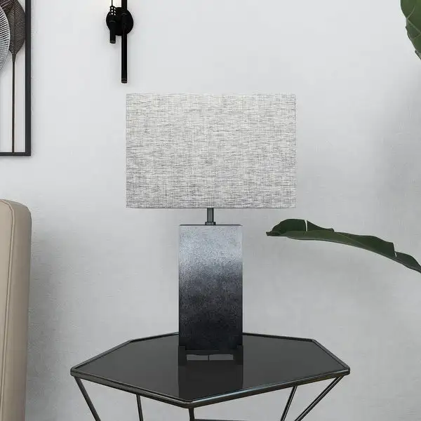 Grey Polystone Modern Table Lamp 26 x 15 x 9 - 15 x 25