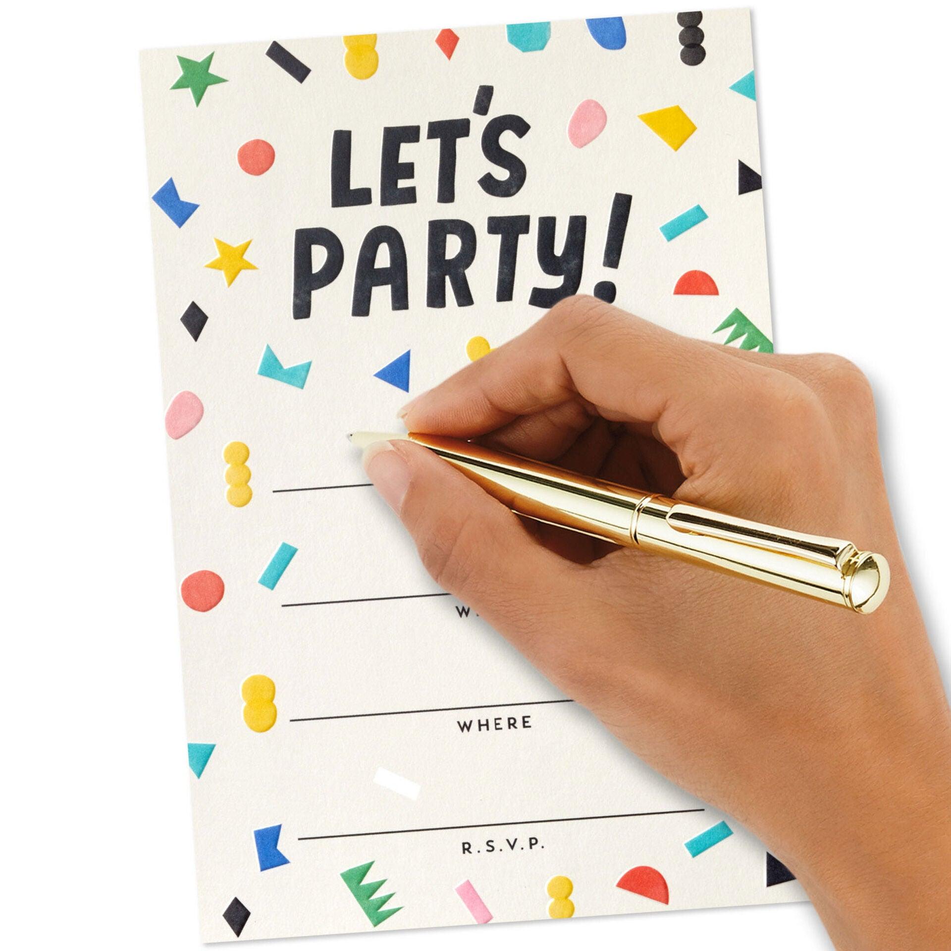 Hallmark  Colorful Confetti Party Invitations, Pack of 20