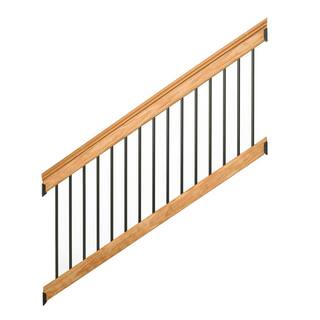 ProWood Western Red Cedar Stair 6 ft. Railing Kit with Black Aluminum Balusters 198975