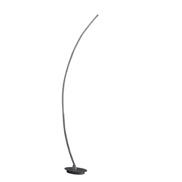 Modern Arc Metal Tube Floor Lamp includes Led Light Bulb Silver Ore International