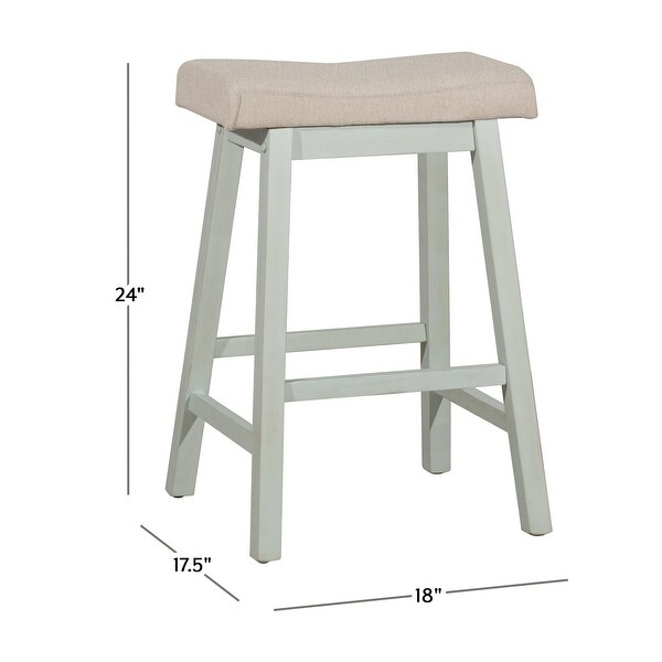 Moreno Wood Backless Counter Height Stool， Distressed Gray