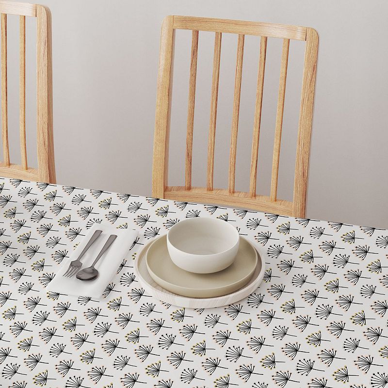 Square Tablecloth， 100% Cotton， 60x60， Dandelion Flower Graphic