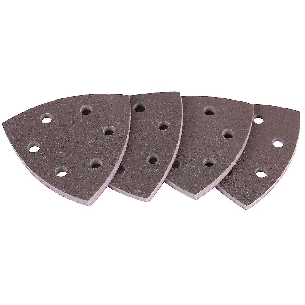 4pcs 6 Holes Triangle Sponge Sandpaper Sheets Disc Sanding Paper Polishing Tools (300-400#)