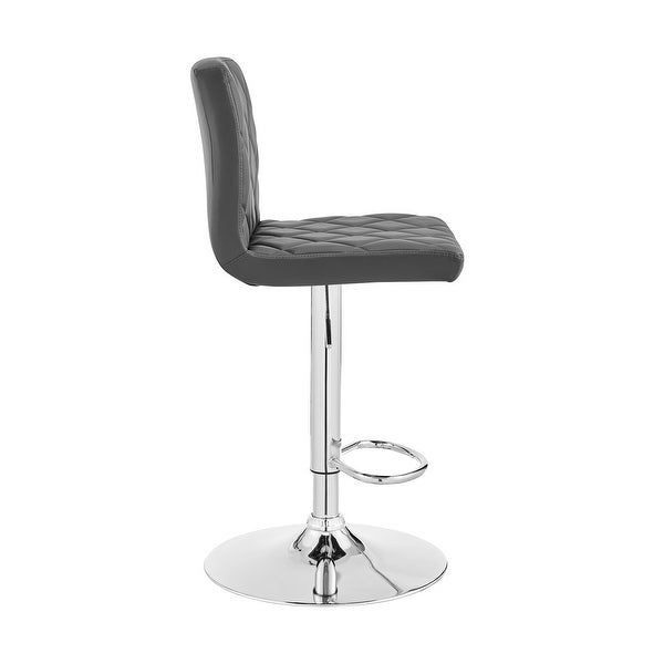 The Duval Grey Adjustable Faux Leather Swivel Bar Stool