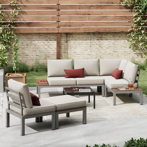 Corvus Fox Bay Aluminum Outdoor 6piece Sectional Sofa Set