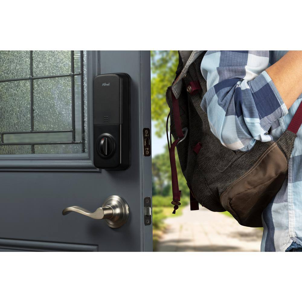 Alfred DB1-A Black Smart Single Cylinder Electronic Deadbolt Lock with Key Override DB1-A-BL