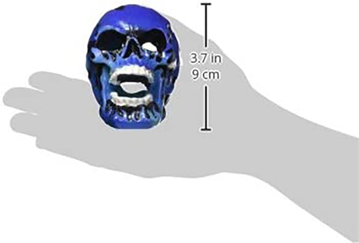 Penn-Plax Fire Skull Blue Aquarium Ornament