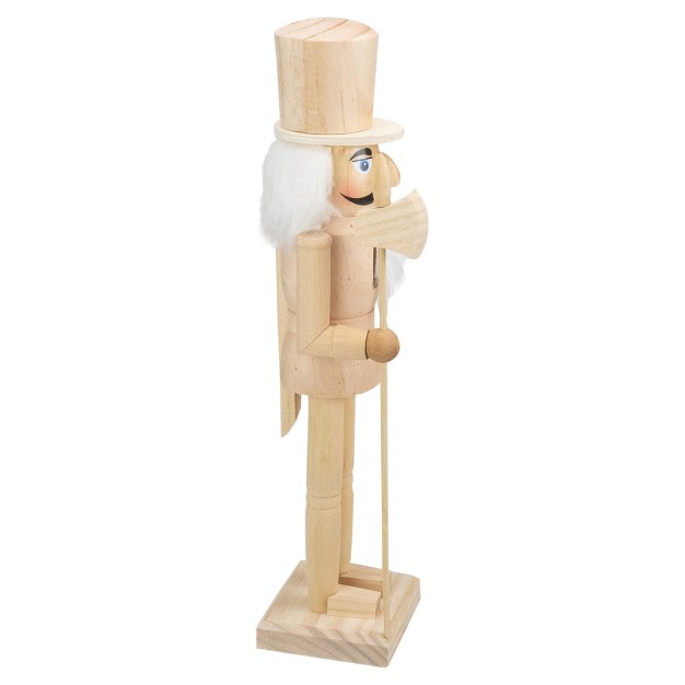 Unfinished Paintable Wooden Christmas Nutcracker With Scepter