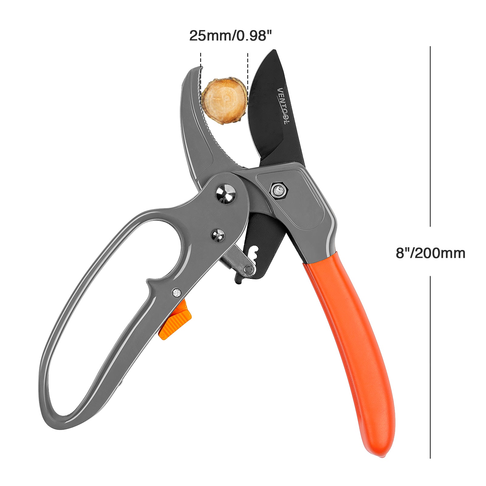 Ventool 8"/200mm Rachet Pruning Shears, Heavy-duty Hand Pruners